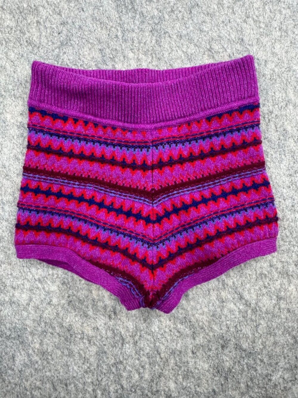 Rag & Bone Hot Shorts Knit Fair Isle Purple PInk XS Wool Willow High Rise